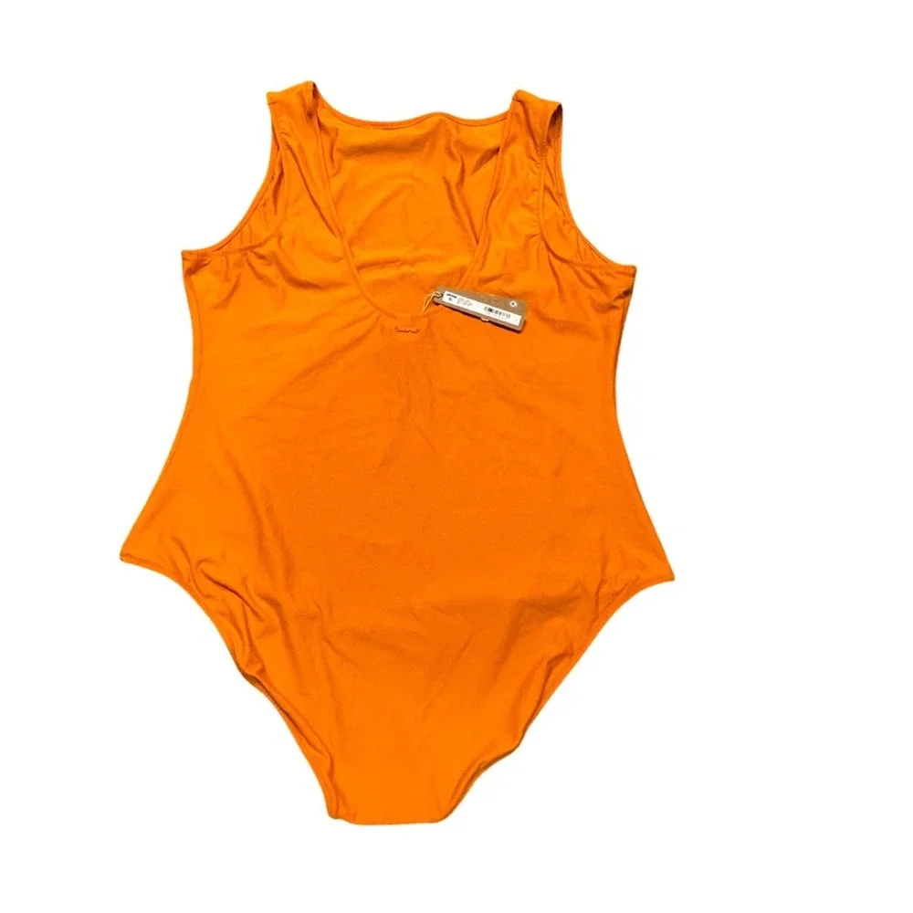 SKIMS Signature Swim‎ High Neck One Piece Tangerine Orange Womens 3X